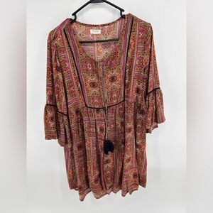 World Market Paisley Print Boho Tunic Dress